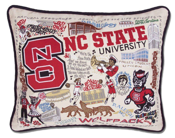 North Carolina State University Embroidered CatStudio Pillow-Pillow-CatStudio-Top Notch Gift Shop