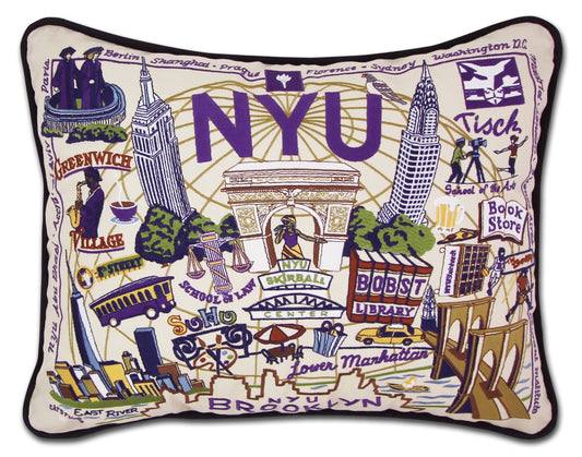 New York University Embroidered CatStudio Pillow-Pillow-CatStudio-Top Notch Gift Shop