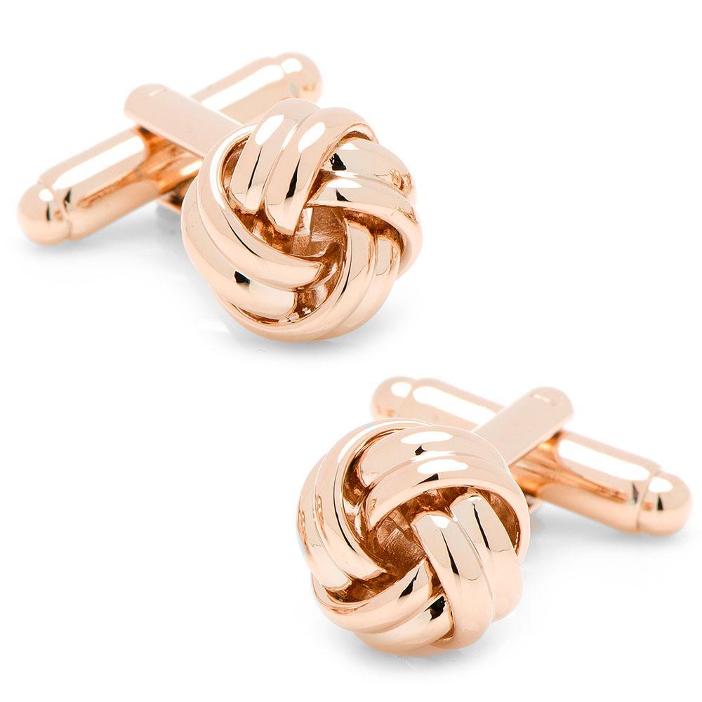 Rose Gold Knot Cufflinks-Cufflinks-Cufflinks, Inc.-Top Notch Gift Shop