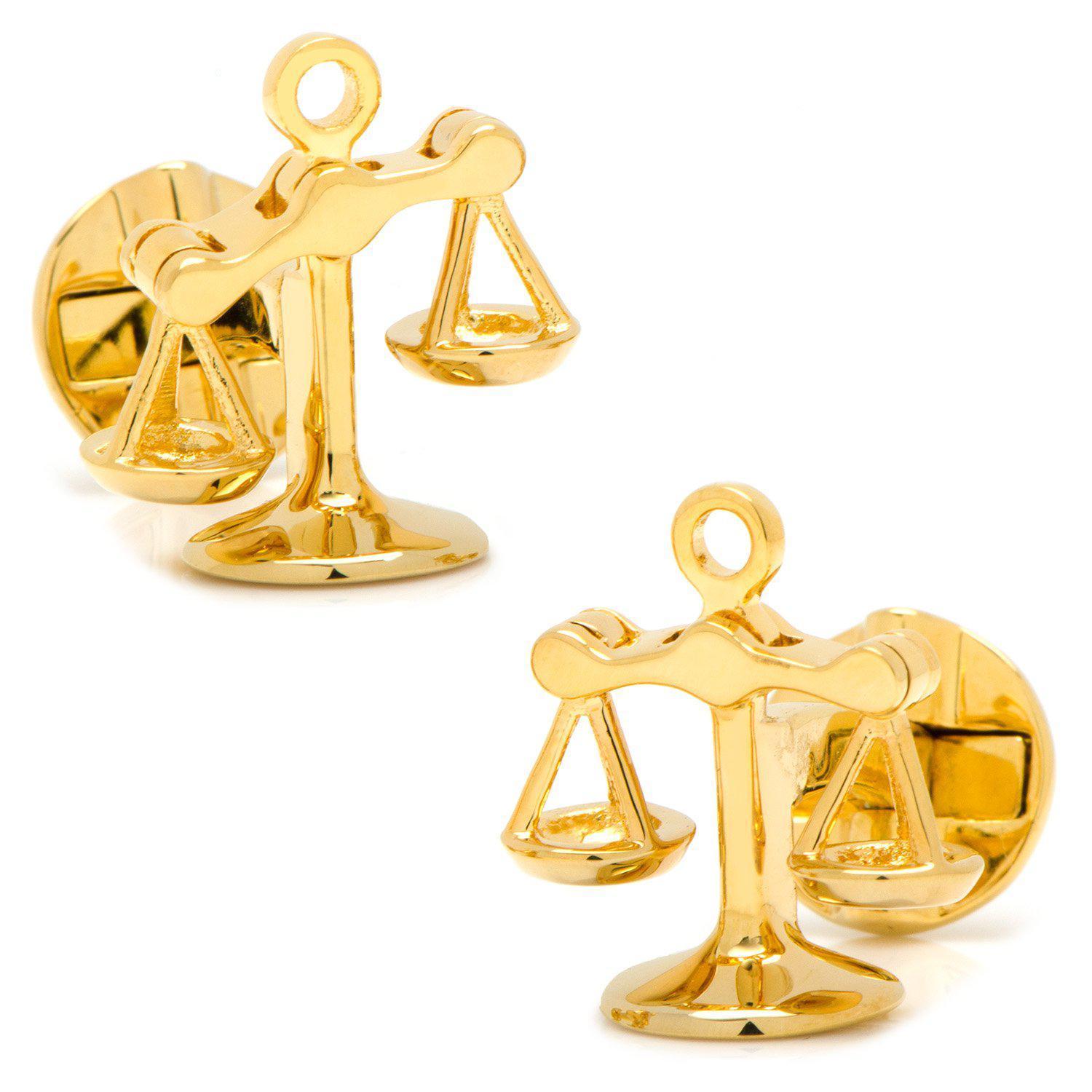 Moving Parts Scales of Justice Cufflinks - Gold-Cufflinks-Cufflinks, Inc.-Top Notch Gift Shop