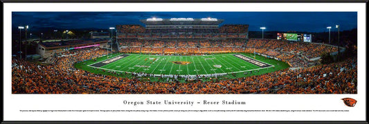 Oregon State Football - "Stadium 50 Yard Line" Panorama Framed Print-Print-Blakeway Worldwide Panoramas, Inc.-Top Notch Gift Shop