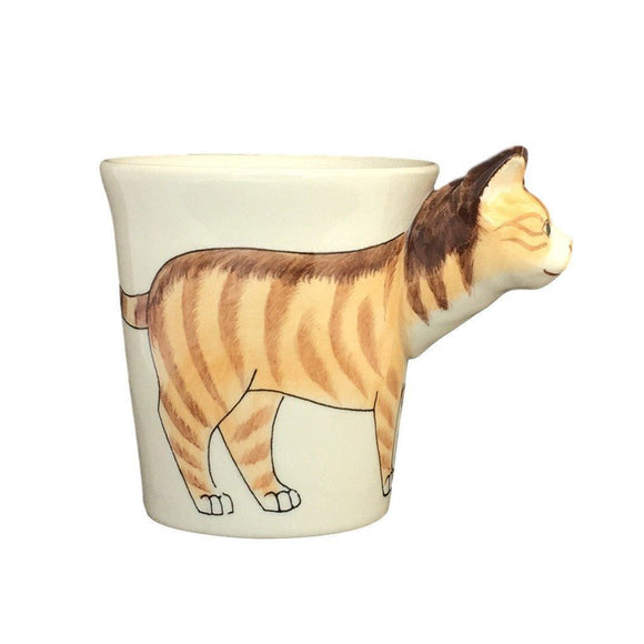 Orange Tabby Cat Hand Painted Coffee Mug-Mug-Sea Island-Top Notch Gift Shop