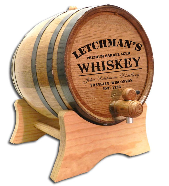 Distillery Oak Barrel With Stand- Personalized-Whiskey Barrel-1000 Oaks Barrel-Top Notch Gift Shop