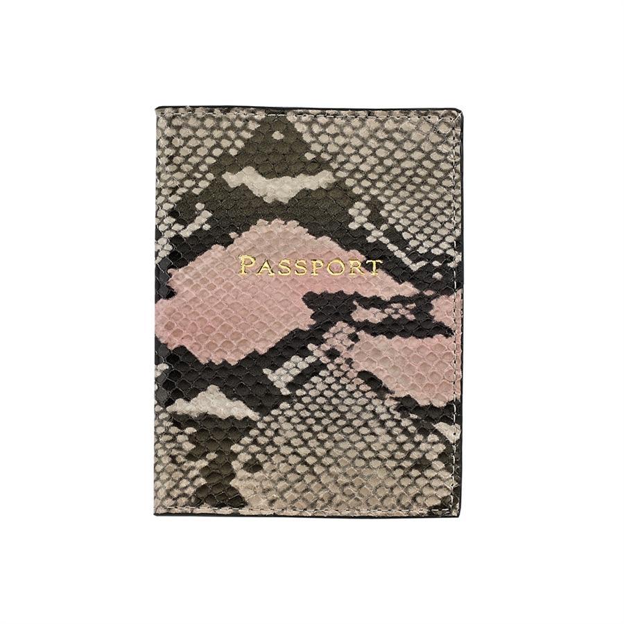 Passport Holder - Pink Embossed Python Leather - Personalized-Passport Holder-Graphic Image, Inc.-Top Notch Gift Shop