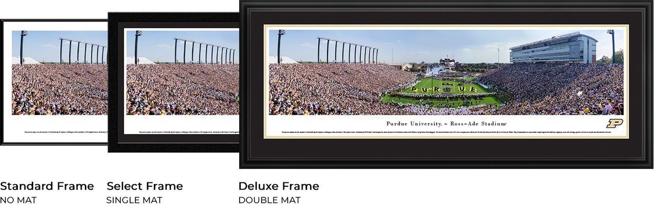 Purdue Football - "End Zone" Panorama Framed Print-Print-Blakeway Worldwide Panoramas, Inc.-Top Notch Gift Shop