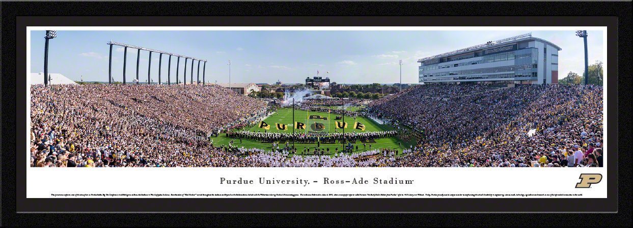 Purdue Football - "End Zone" Panorama Framed Print-Print-Blakeway Worldwide Panoramas, Inc.-Top Notch Gift Shop