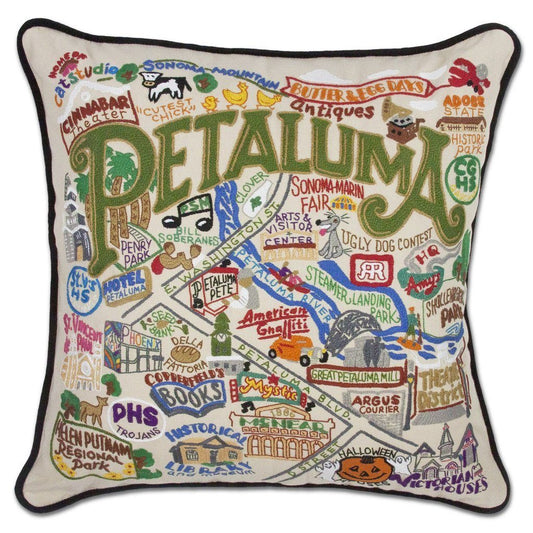 Petaluma Hand Embroidered CatStudio Pillow-Pillow-CatStudio-Top Notch Gift Shop