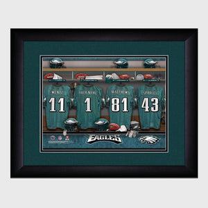 Philadelphia Eagles Personalized Locker Room Print with Matted Frame-Print-JDS Marketing-Top Notch Gift Shop