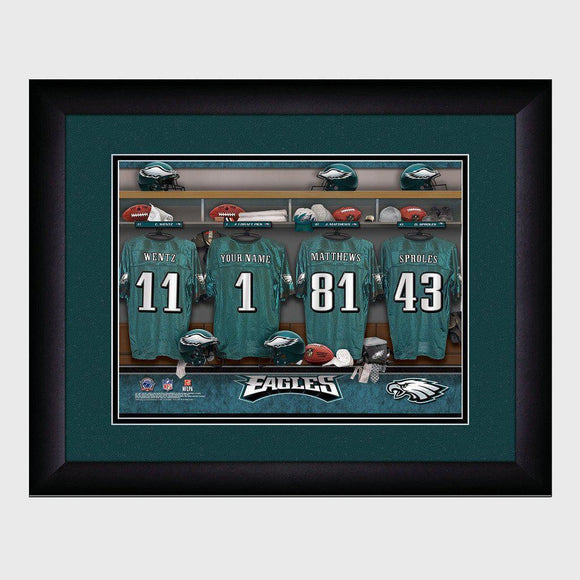 Philadelphia Eagles Personalized Locker Room Print with Matted Frame-Print-JDS Marketing-Top Notch Gift Shop