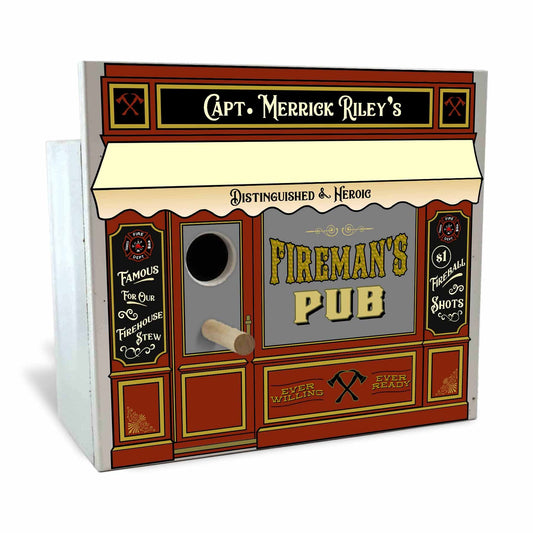 Fireman's Pub Birdhouse - Personalized-Birdhouse-1000 Oaks Barrel-Top Notch Gift Shop