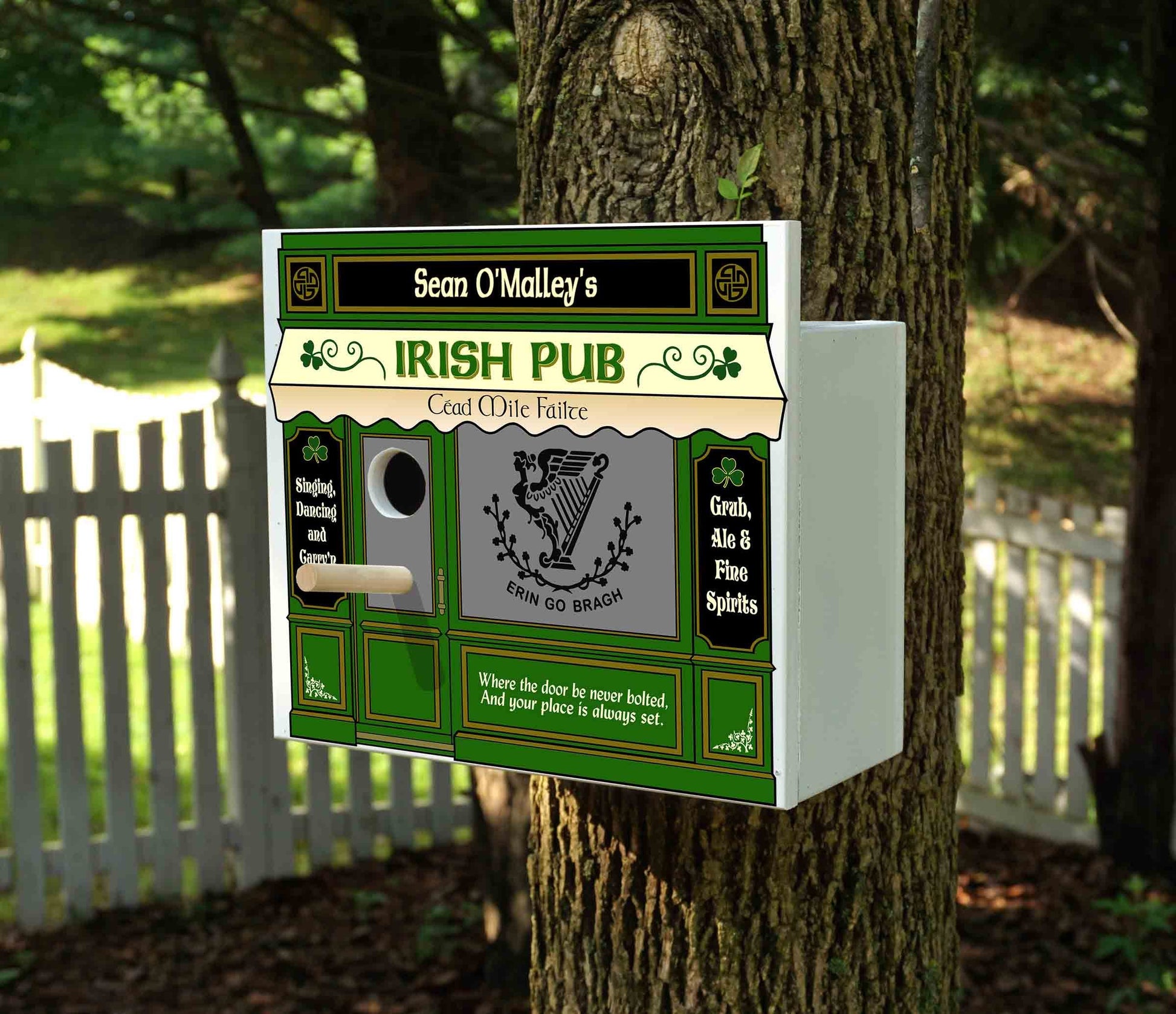 Irish Pub Birdhouse - Personalized-Birdhouse-1000 Oaks Barrel-Top Notch Gift Shop