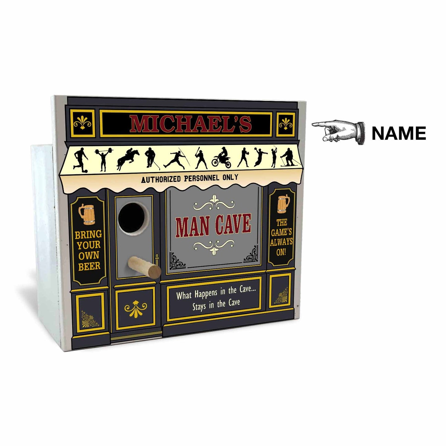 Man Cave Birdhouse - Personalized-Birdhouse-1000 Oaks Barrel-Top Notch Gift Shop