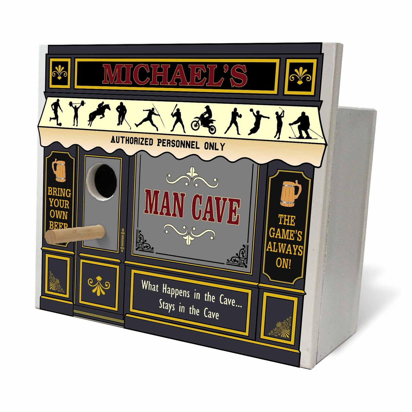 Man Cave Birdhouse - Personalized-Birdhouse-1000 Oaks Barrel-Top Notch Gift Shop