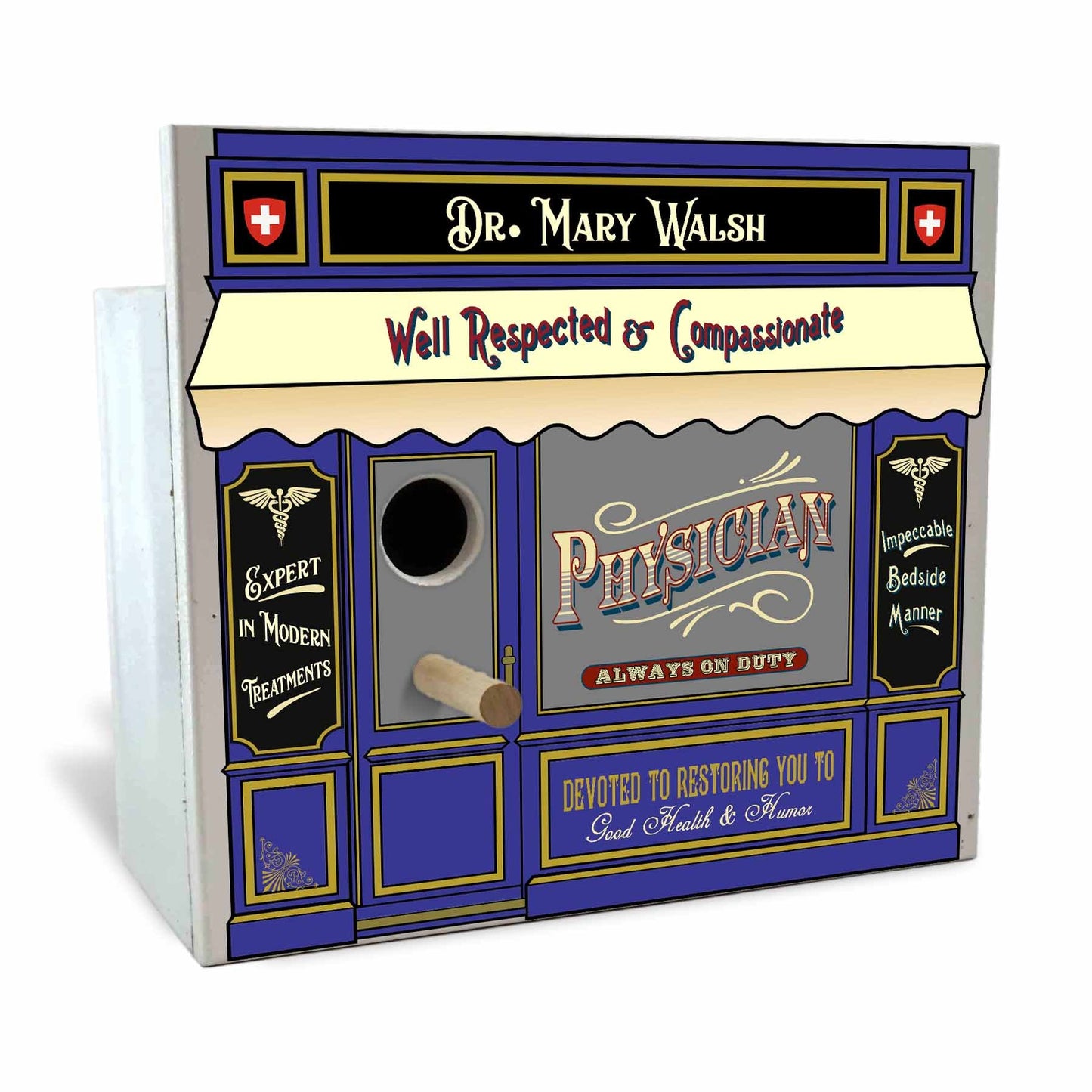 Physician Birdhouse - Personalized-Birdhouse-1000 Oaks Barrel-Top Notch Gift Shop