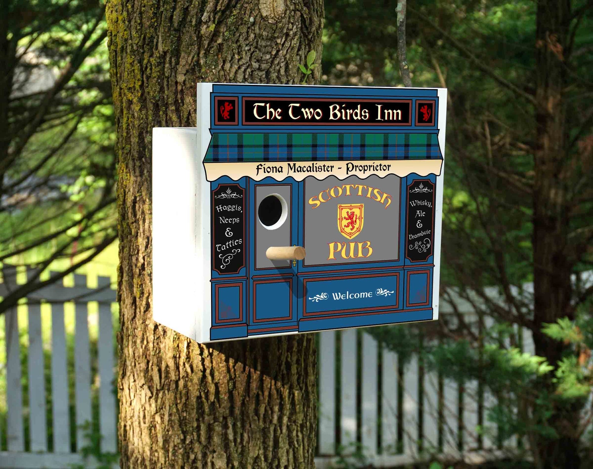 Scottish Pub Birdhouse - Personalized-Birdhouse-1000 Oaks Barrel-Top Notch Gift Shop