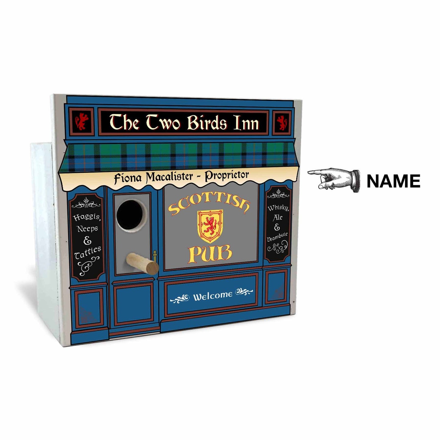 Scottish Pub Birdhouse - Personalized-Birdhouse-1000 Oaks Barrel-Top Notch Gift Shop