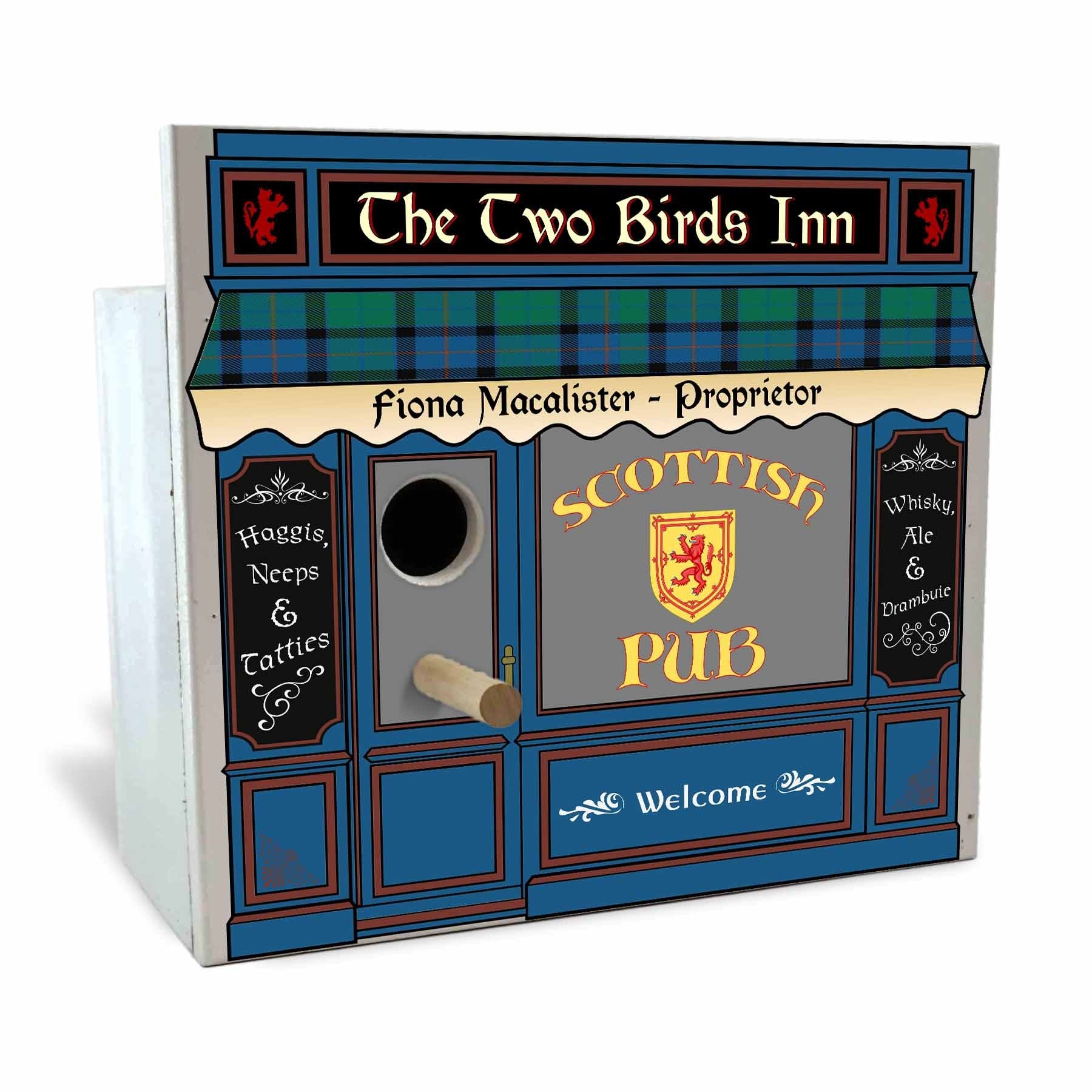 Scottish Pub Birdhouse - Personalized-Birdhouse-1000 Oaks Barrel-Top Notch Gift Shop