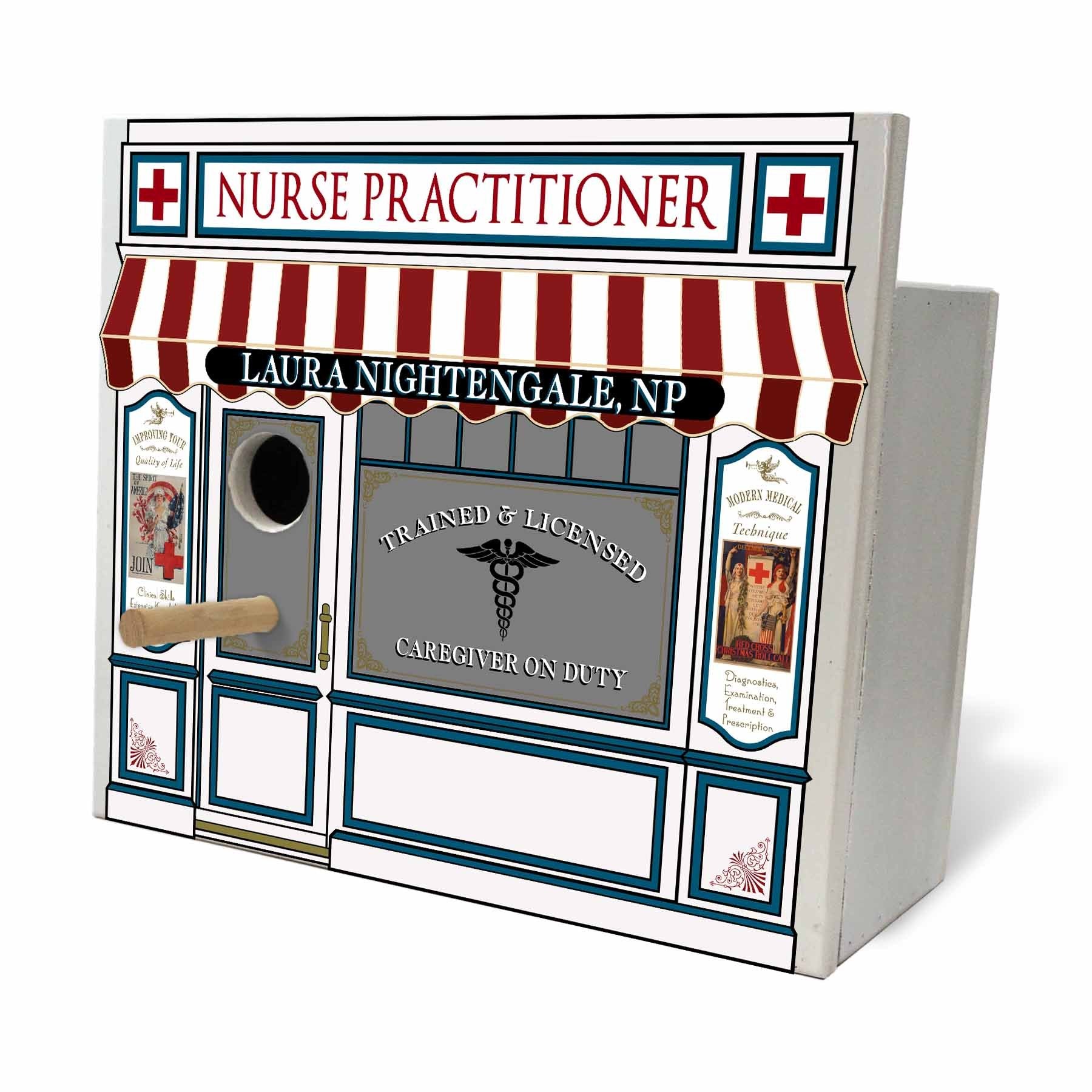 Nurse Practitioner Birdhouse - Personalized-Birdhouse-1000 Oaks Barrel-Top Notch Gift Shop