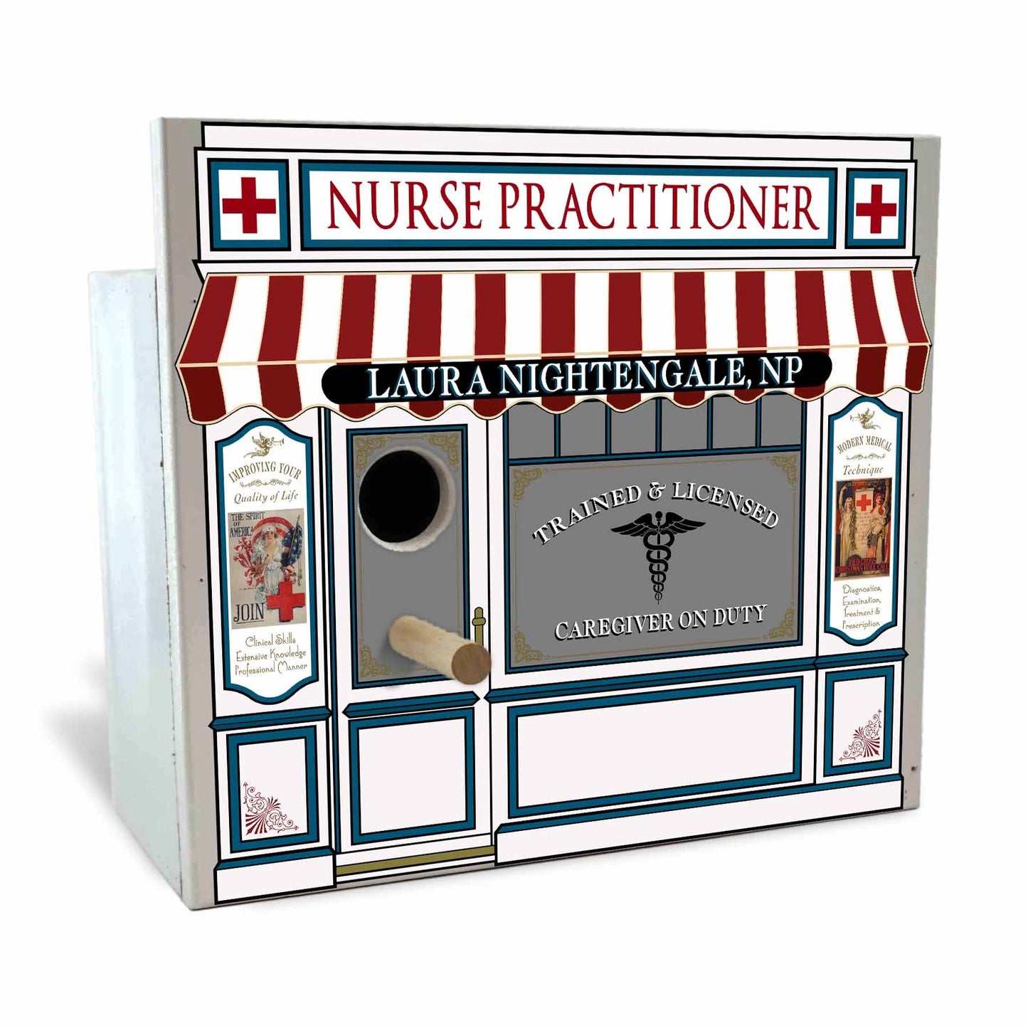 Nurse Practitioner Birdhouse - Personalized-Birdhouse-1000 Oaks Barrel-Top Notch Gift Shop