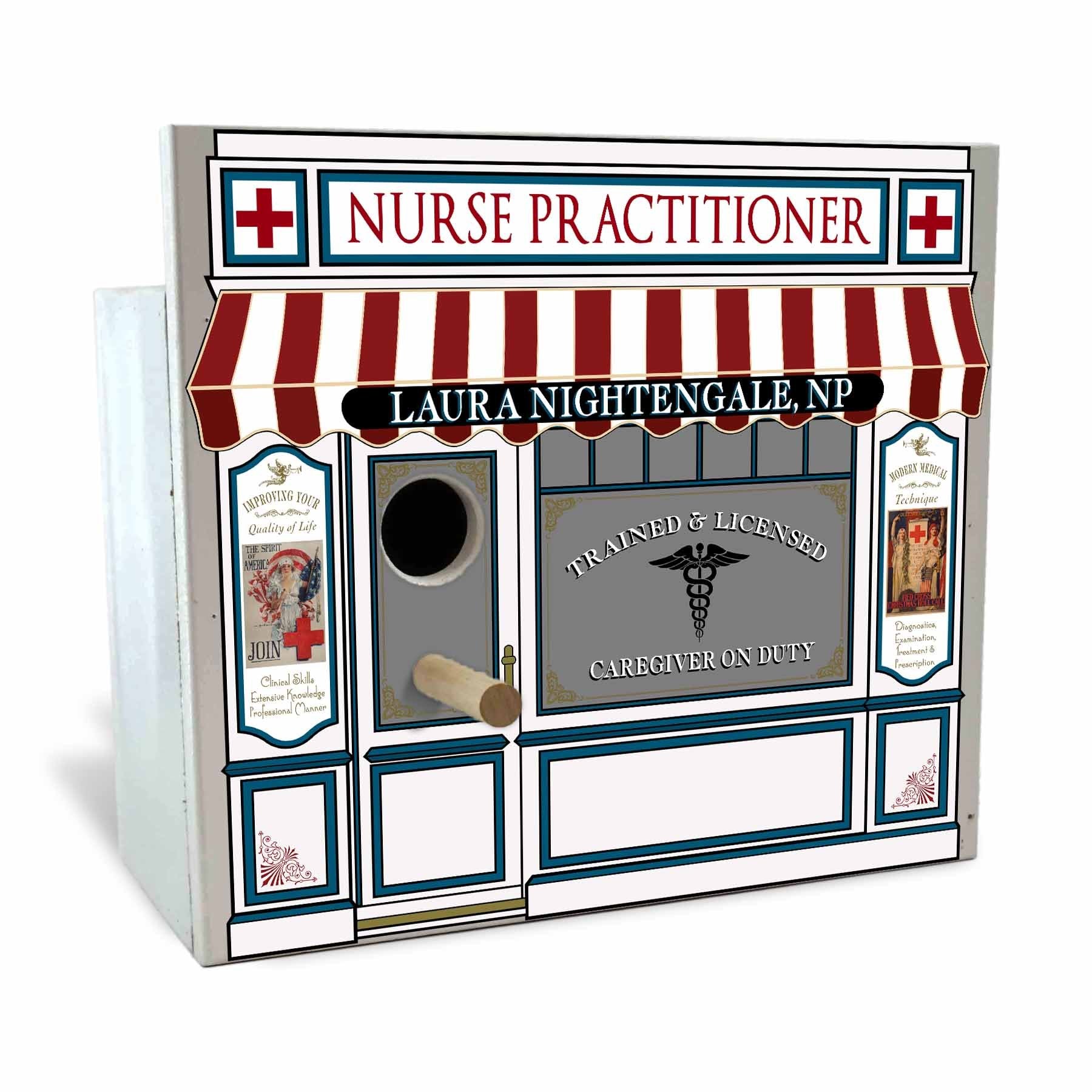 Nurse Practitioner Birdhouse - Personalized-Birdhouse-1000 Oaks Barrel-Top Notch Gift Shop