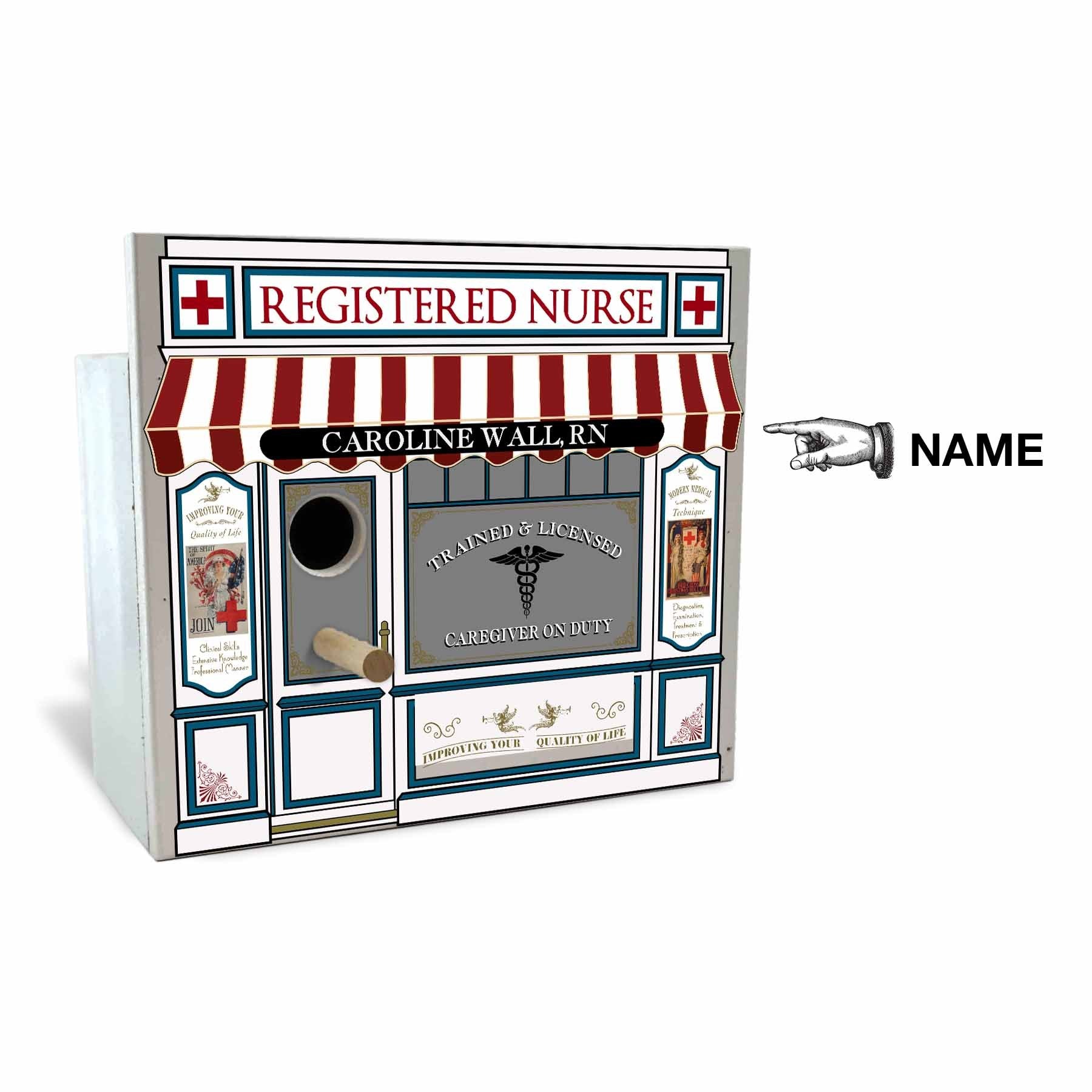Registered Nurse Birdhouse - Personalized-Birdhouse-1000 Oaks Barrel-Top Notch Gift Shop