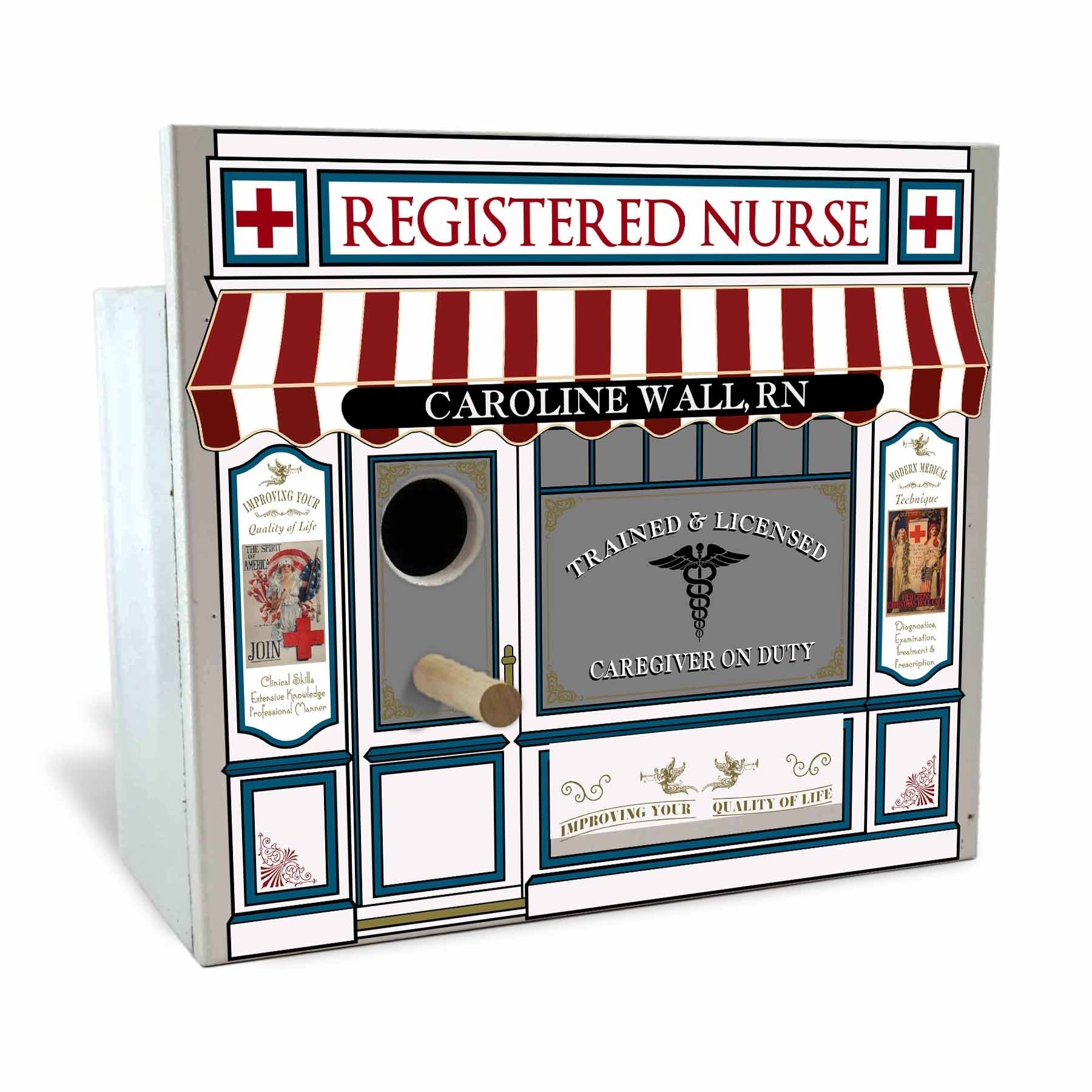 Registered Nurse Birdhouse - Personalized-Birdhouse-1000 Oaks Barrel-Top Notch Gift Shop