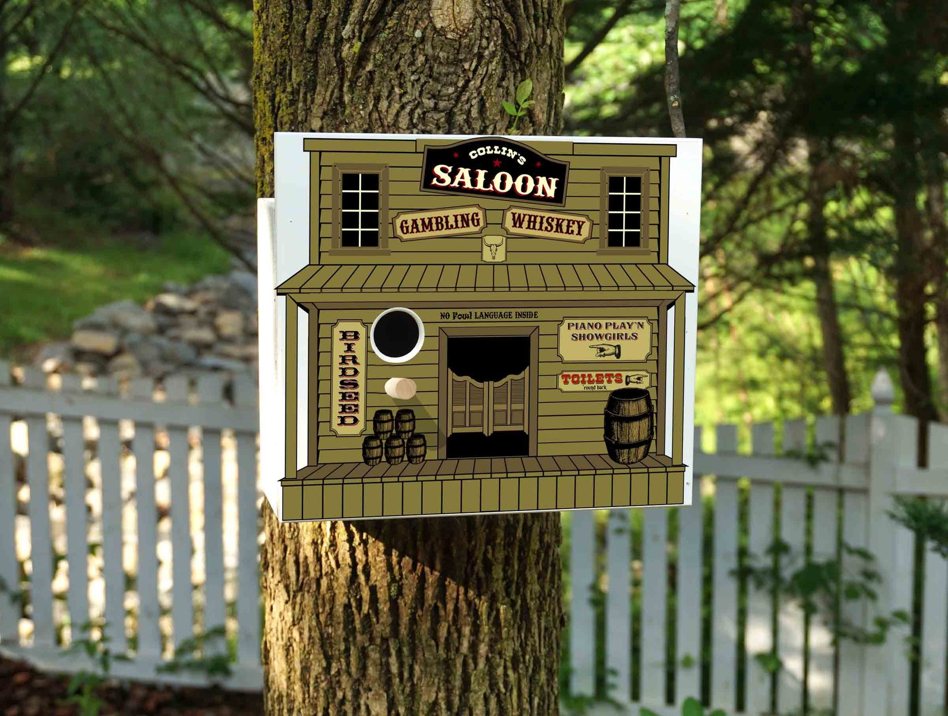 Saloon Birdhouse - Personalized-Birdhouse-1000 Oaks Barrel-Top Notch Gift Shop