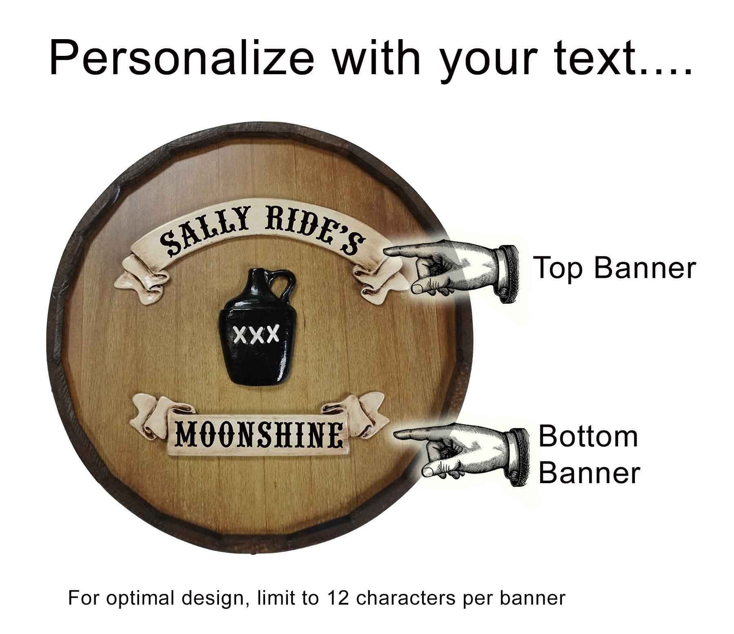 Moonshine Quarter Barrel Sign - Personalized-Barrel Sign-1000 Oaks Barrel-Top Notch Gift Shop