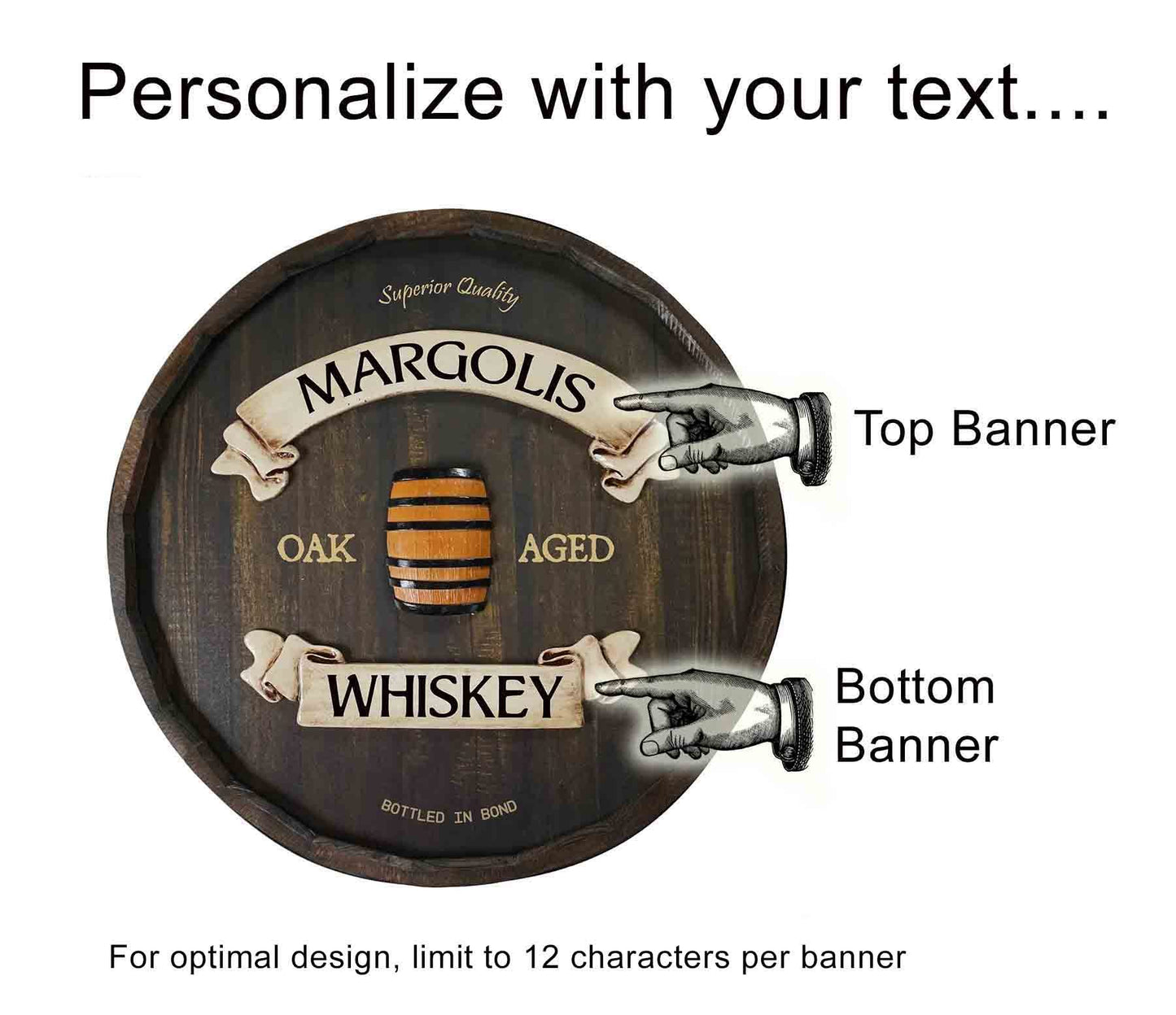 Whiskey Quarter Barrel Sign - Personalized-Barrel Sign-1000 Oaks Barrel-Top Notch Gift Shop