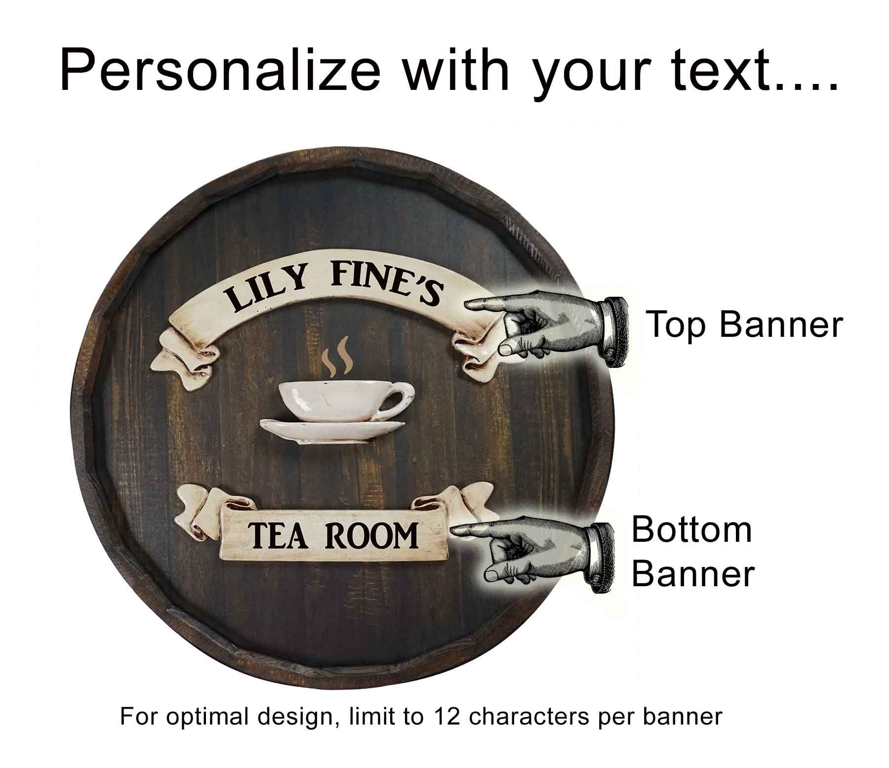 Coffee Cup Quarter Barrel Sign - Personalized-Barrel Sign-1000 Oaks Barrel-Top Notch Gift Shop