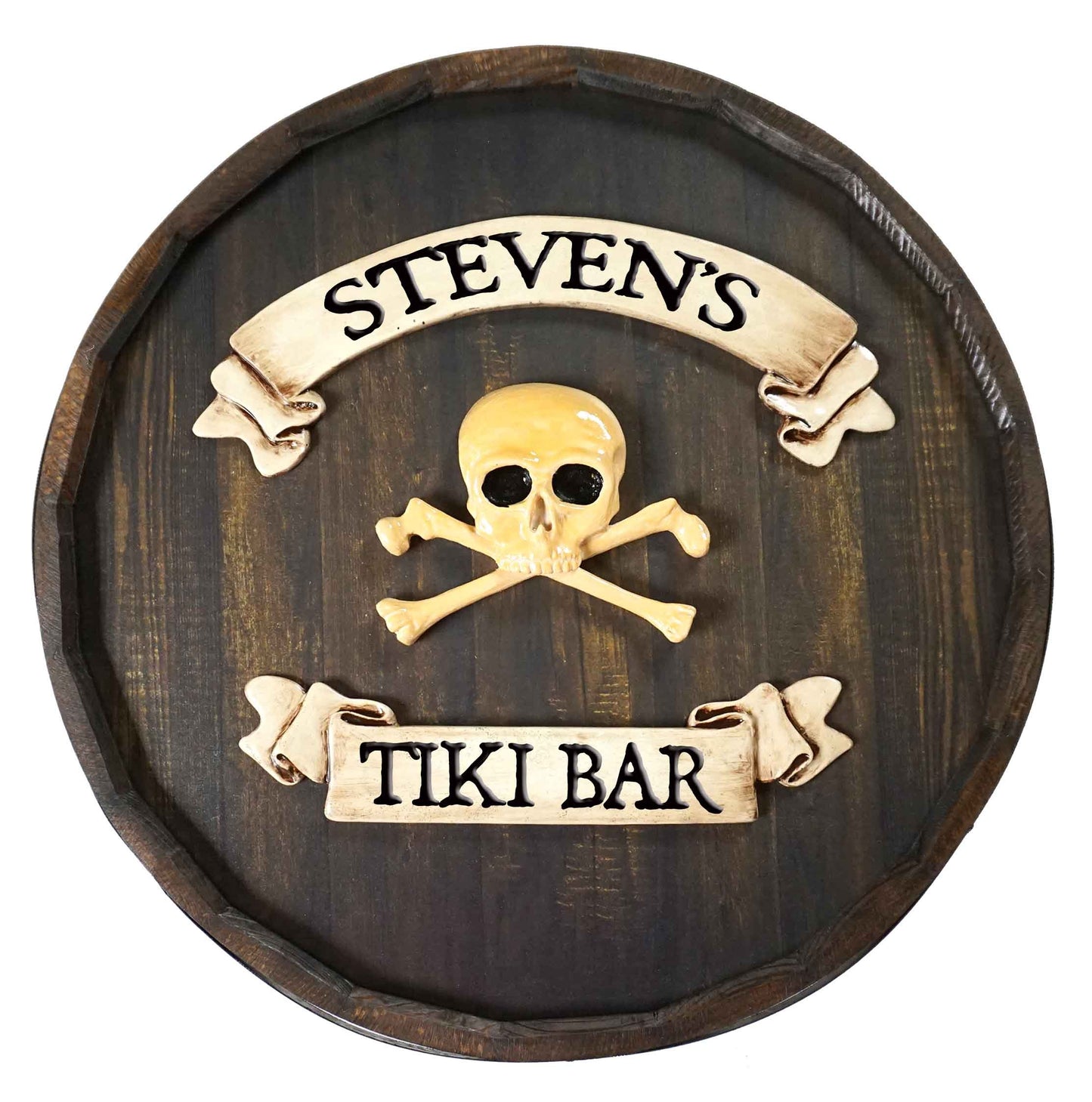 Skull Quarter Barrel Sign - Personalized-Barrel Sign-1000 Oaks Barrel-Top Notch Gift Shop