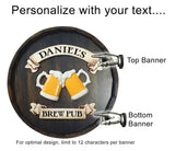 Beer Mugs Quarter Barrel Sign - Personalized-Barrel Sign-1000 Oaks Barrel-Top Notch Gift Shop