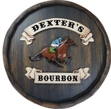 Running Horse Derby Quarter Barrel Sign - Personalized-Barrel Sign-1000 Oaks Barrel-Top Notch Gift Shop