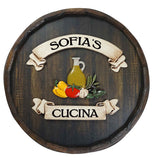 Cucina Quarter Barrel Sign - Personalized-Barrel Sign-1000 Oaks Barrel-Top Notch Gift Shop