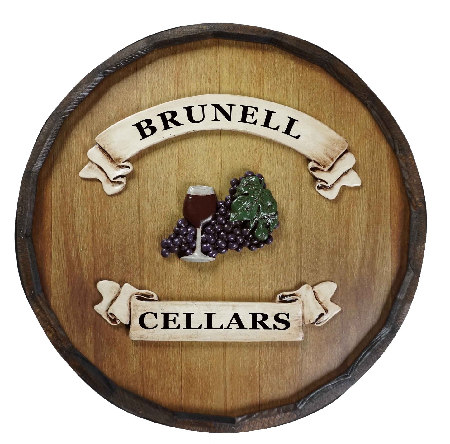 Wine Glass Quarter Barrel Sign - Personalized-Barrel Sign-1000 Oaks Barrel-Top Notch Gift Shop