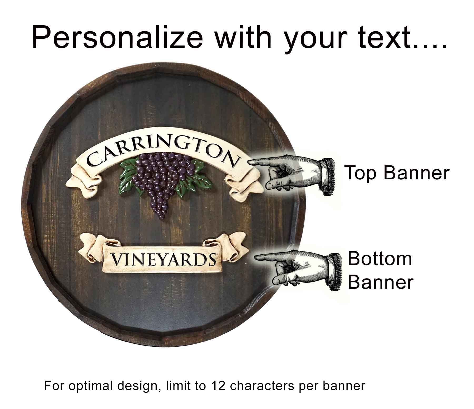 Grapes Quarter Barrel Sign - Personalized-Barrel Sign-1000 Oaks Barrel-Top Notch Gift Shop