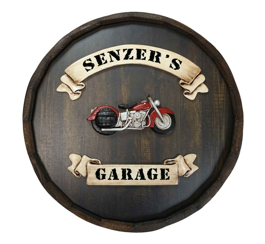 Motorcycle Quarter Barrel Sign - Personalized-Barrel Sign-1000 Oaks Barrel-Top Notch Gift Shop