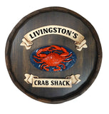 Crab Quarter Barrel Sign - Personalized-Barrel Sign-1000 Oaks Barrel-Top Notch Gift Shop