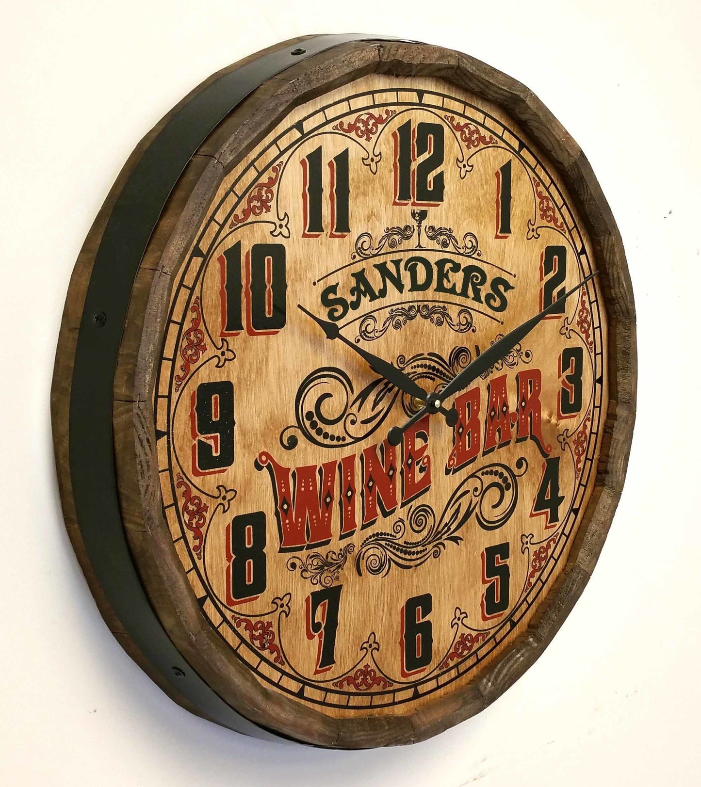 Wine Bar Quarter Barrel Clock - Personalized-Clock-1000 Oaks Barrel-Top Notch Gift Shop