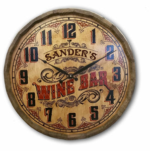 Wine Bar Quarter Barrel Clock - Personalized-Clock-1000 Oaks Barrel-Top Notch Gift Shop