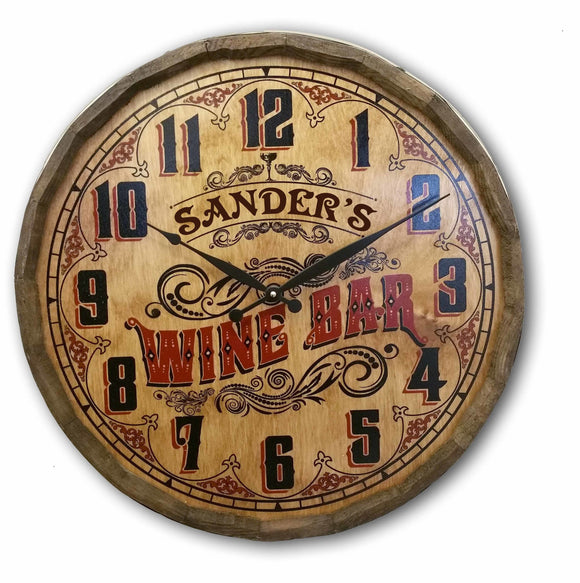 Wine Bar Quarter Barrel Clock - Personalized-Clock-1000 Oaks Barrel-Top Notch Gift Shop