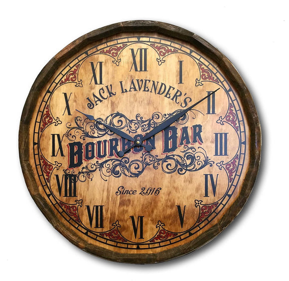 Bourbon Bar Quarter Barrel Clock - Personalized-Clock-1000 Oaks Barrel-Top Notch Gift Shop