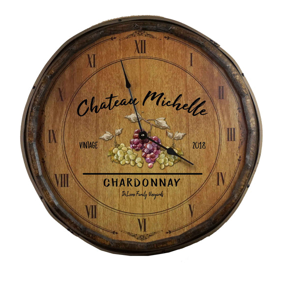 Chateau Quarter Barrel Clock - Personalized-Clock-1000 Oaks Barrel-Top Notch Gift Shop