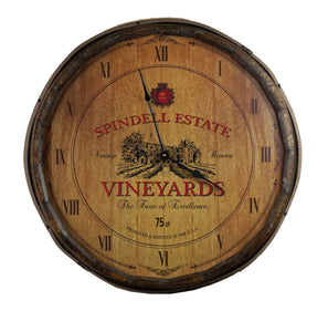 Vineyard Quarter Barrel Clock - Personalized-Clock-1000 Oaks Barrel-Top Notch Gift Shop