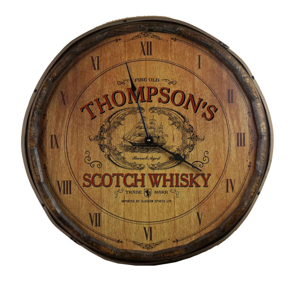 Scotch Whiskey Quarter Barrel Clock - Personalized-Clock-1000 Oaks Barrel-Top Notch Gift Shop
