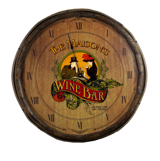 Wine Bar Too Quarter Barrel Clock - Personalized-Clock-1000 Oaks Barrel-Top Notch Gift Shop