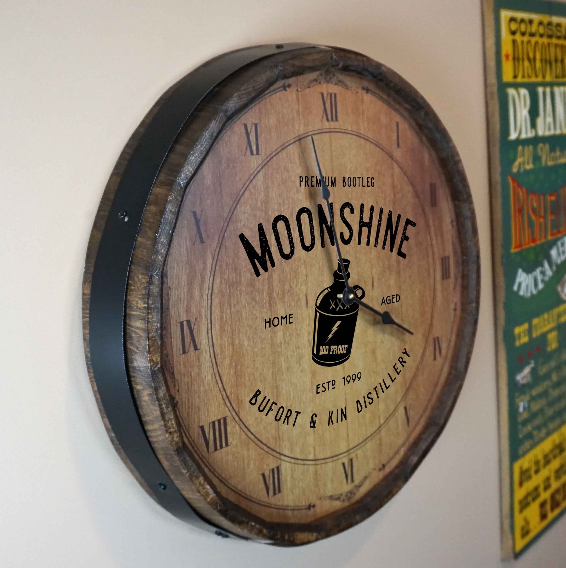 Moonshine Quarter Barrel Clock - Personalized-Clock-1000 Oaks Barrel-Top Notch Gift Shop