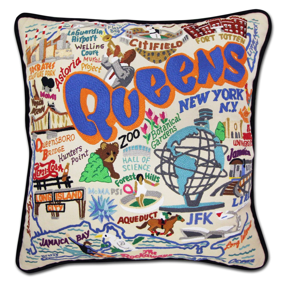 Queens Embroidered CatStudio Pillow-Pillow-CatStudio-Top Notch Gift Shop