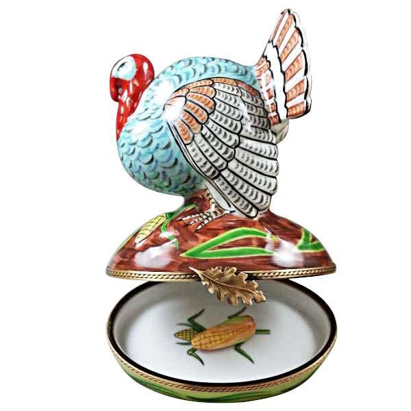 Large Turkey with Removable Ear of Corn Limoges Box by Rochard™-Limoges Box-Rochard-Top Notch Gift Shop