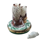 Two Owls with Snow Mouse Limoges Box by Rochard™-Limoges Box-Rochard-Top Notch Gift Shop